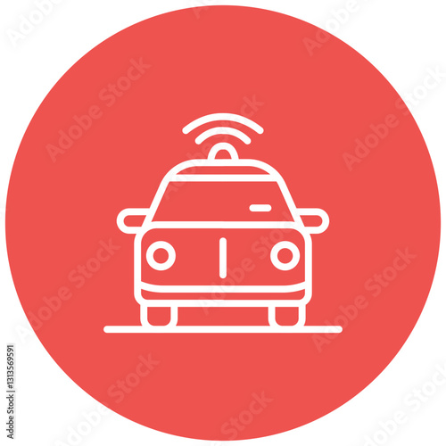 Self driving Car Vector Icon