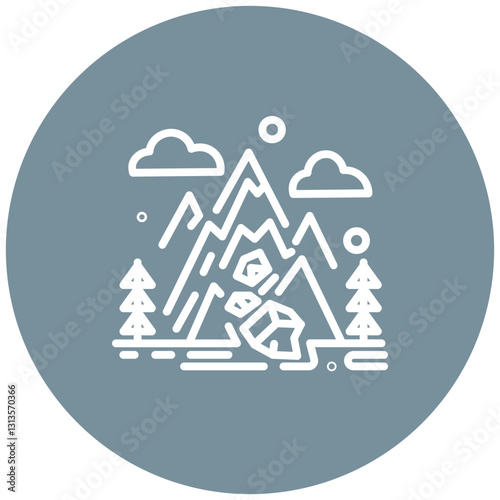 Rockfall Vector Icon
