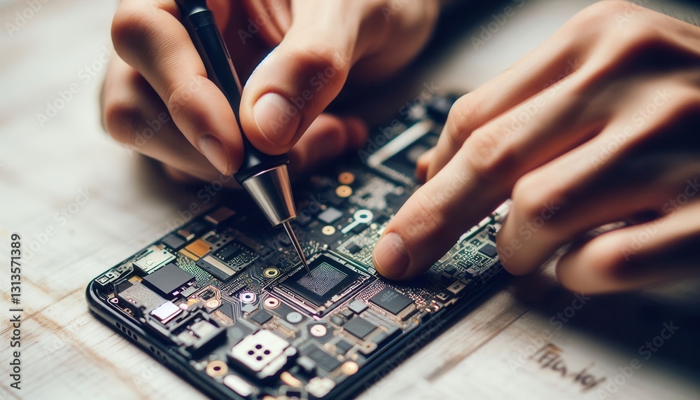 Repairing mobile circuit boards workshop technical procedure indoor close-up technology insights Repairing mobile circuit boards workshop technical procedure indoor close-up technology insights