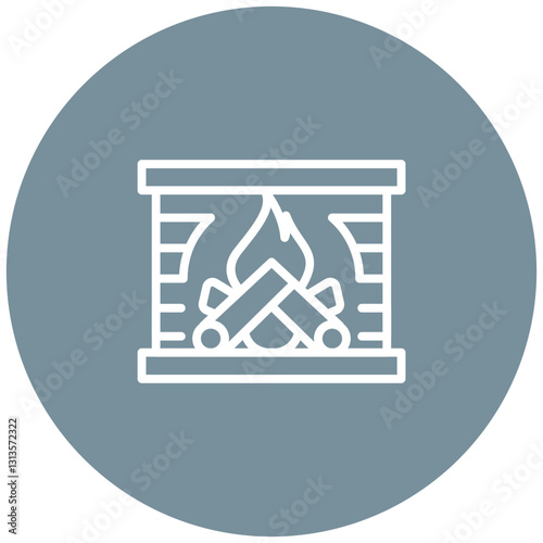 Cozy Fireplace Vector Icon
