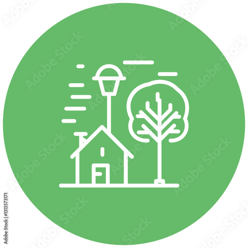 Foggy Morning Vector Icon