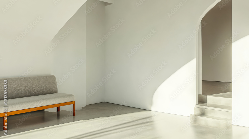 Minimalist interior design featuring a light-filled space with contrasting elements Minimalist interior design featuring a light-filled space with contrasting elements