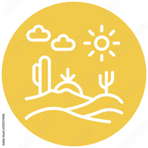 Desert Plateau Vector Icon