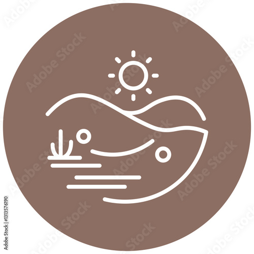 Dunes Landscape Vector Icon