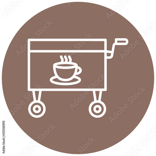 Coffee Cart Vector Icon