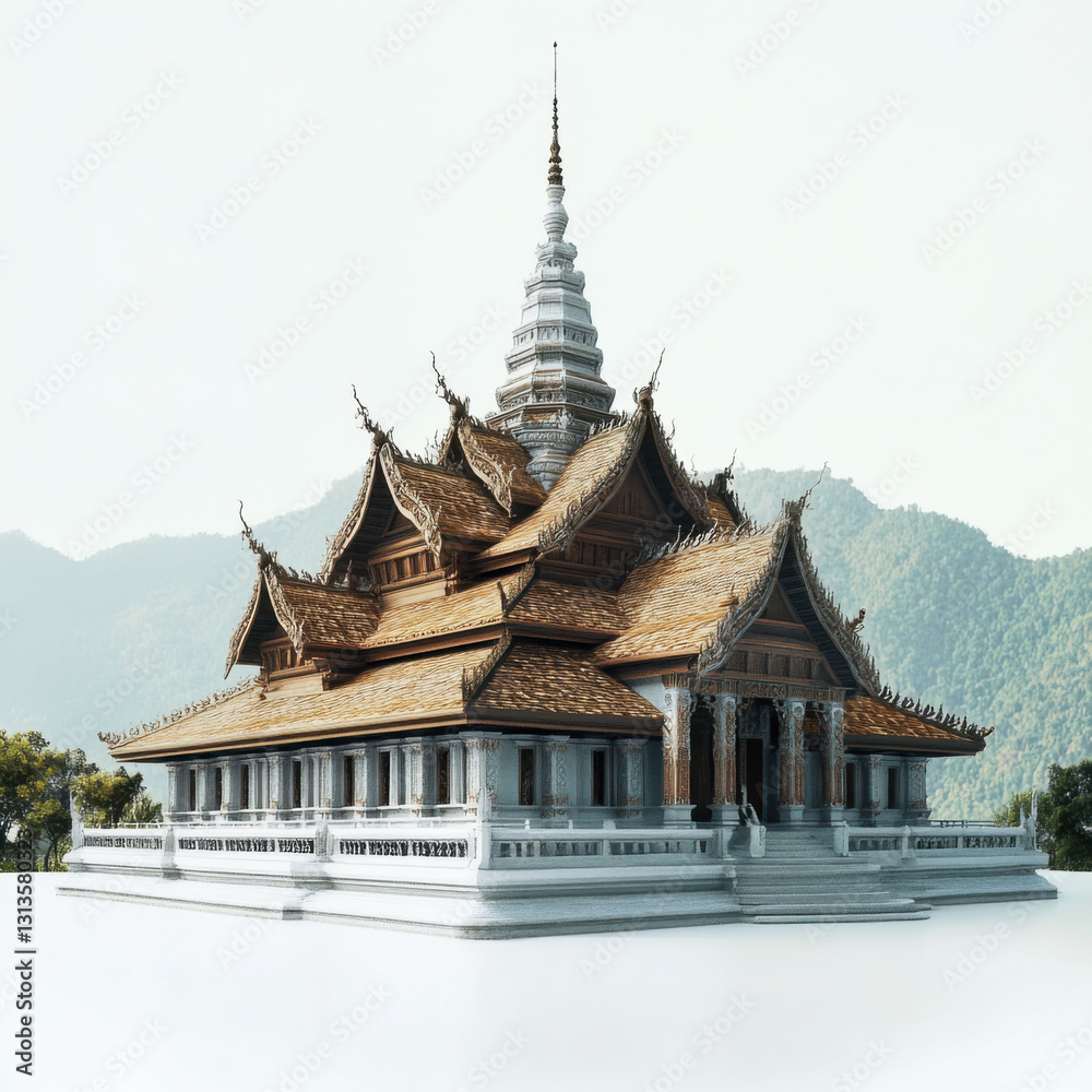 A high-detail, realistic representation of Chiang Mai, Thailand, A high-detail, realistic representation of Chiang Mai, Thailand,