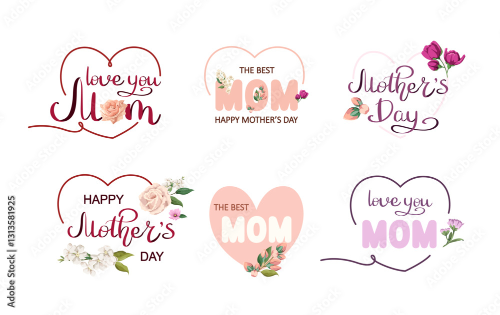 A set of decorative elements for postcards, banners, inscriptions, gifts, highlighted on a white background. Happy Mother's Day.
A set of decorative elements for postcards, banners, inscriptions, gifts, highlighted on a white background. Happy Mother's Day.
