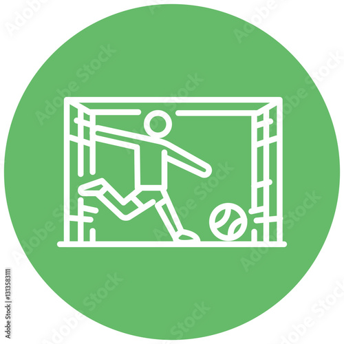 Soccer Penalty Kick Vector Icon