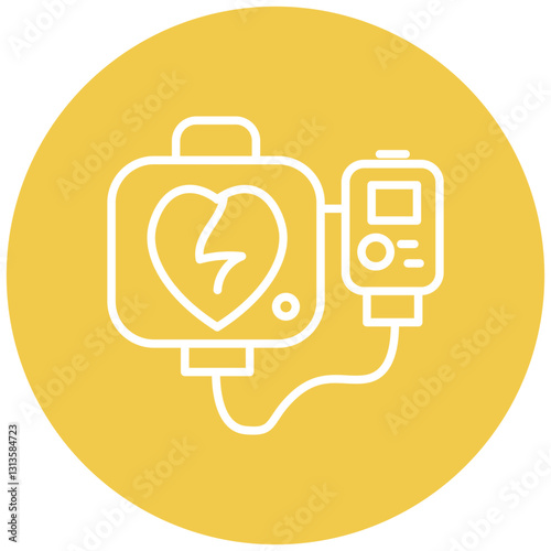 Defibrillator Shock Vector Icon