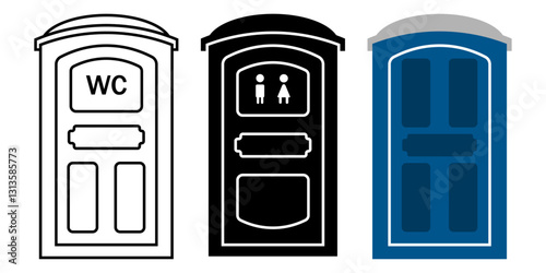 toilet portable icon. Design vector of public toilet portable in various style