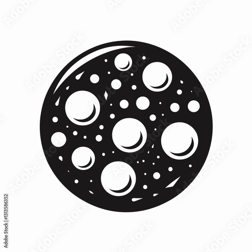 very simple flat and minimalist Soap Bubbles silhouette in black on a white background