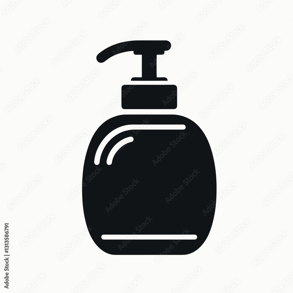 very simple flat and minimalist Soap Dispenser silhouette in black on a white background very simple flat and minimalist Soap Dispenser silhouette in black on a white background