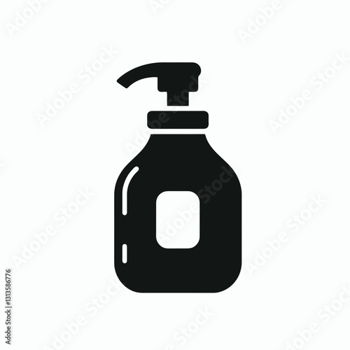 very simple flat and minimalist Soap Dispenser silhouette in black on a white background