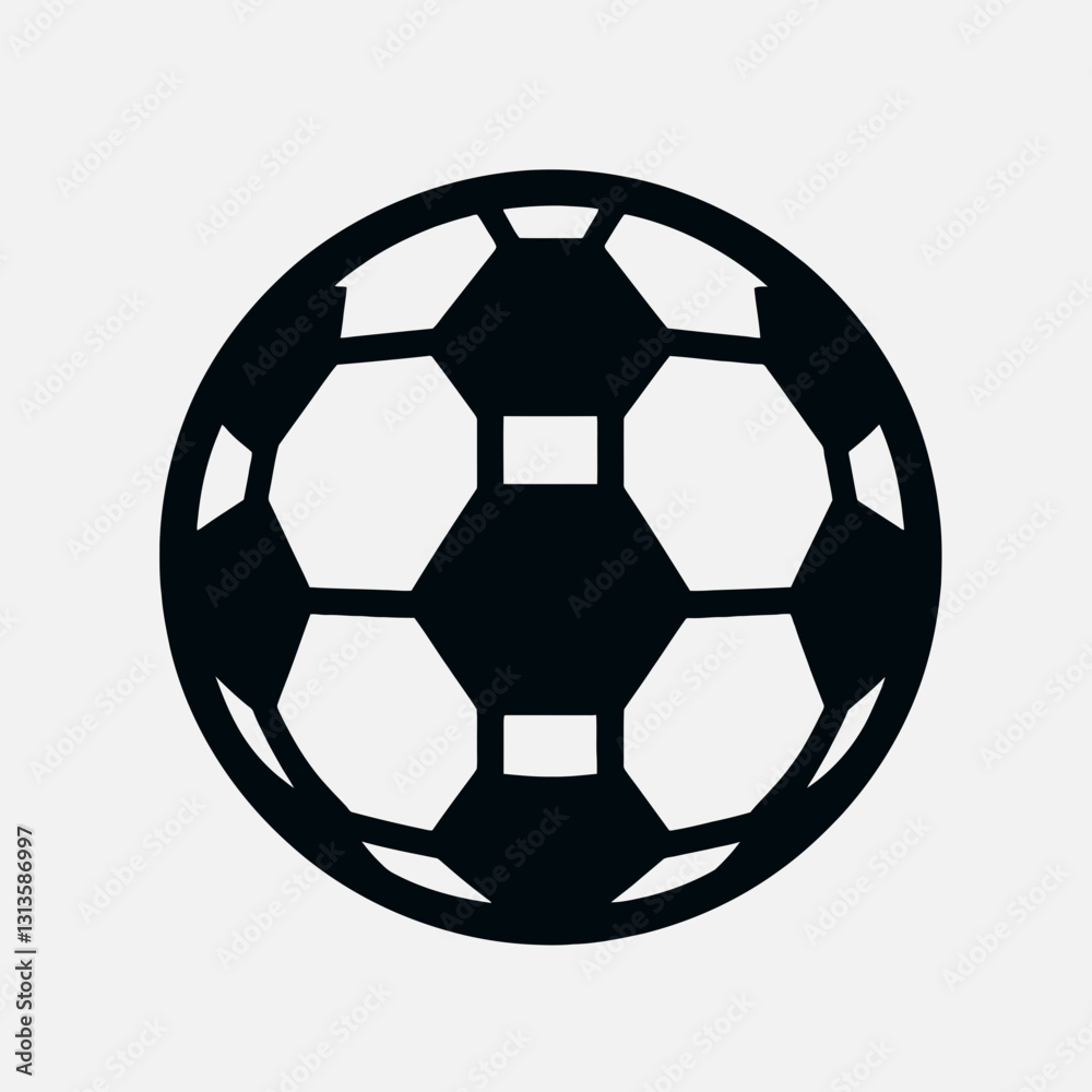 Obraz premium very simple flat and minimalist Soccer Ball silhouette in black on a white background