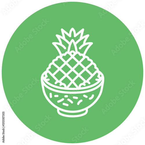 Pineapple Fried Rice Vector Icon
