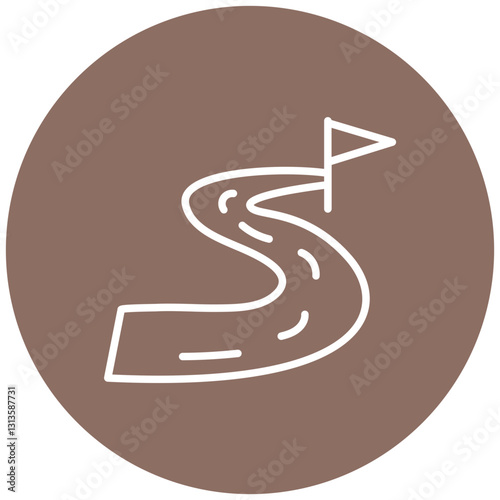 Detour Route Vector Icon