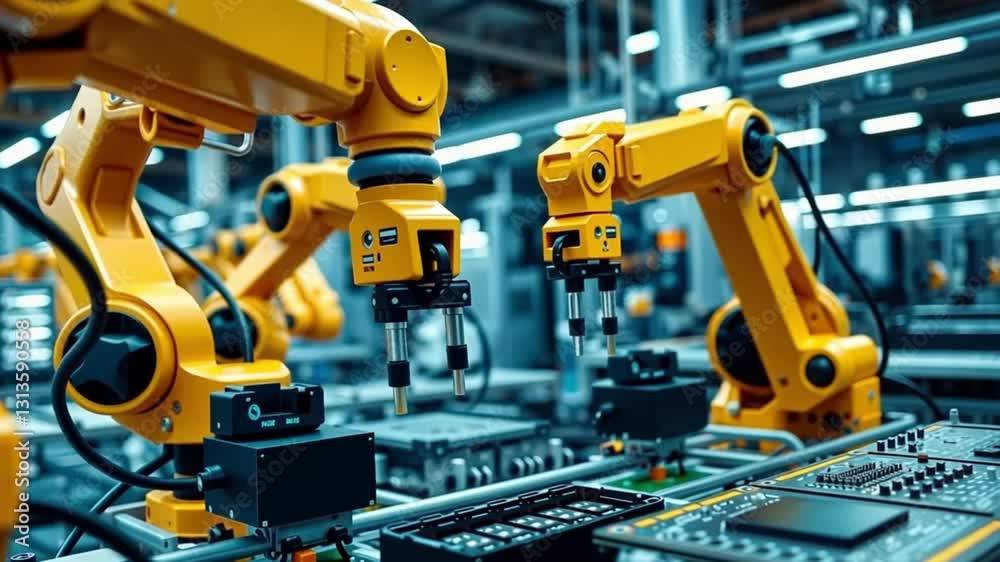 factory robot tools that automatically work footage