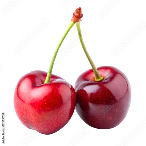 two cherries isolated on white