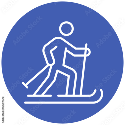 Skiing Vector Icon