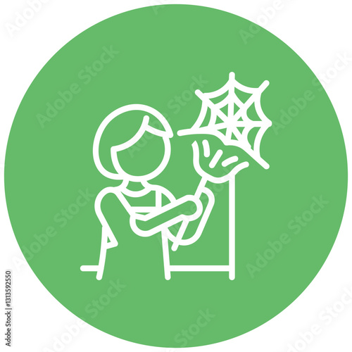 Dealing with Cobwebs Vector Icon