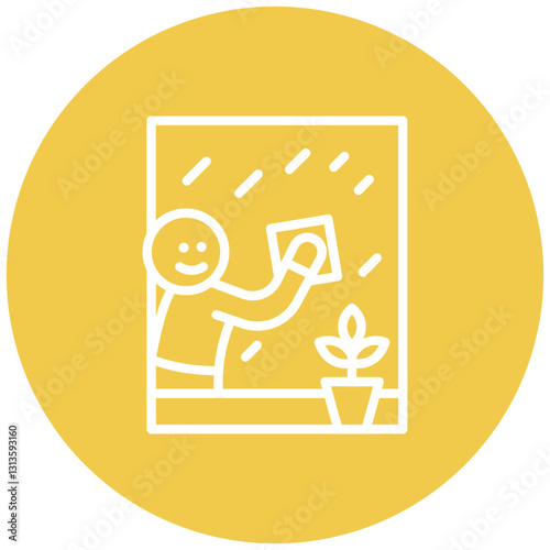 Wiping Windowsill Vector Icon