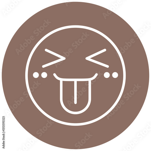 Squinting Face with Tongue Vector Icon