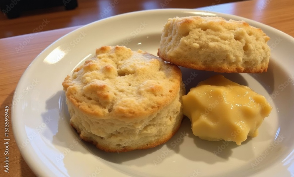 Freshly baked biscuits with spread Freshly baked biscuits with spread