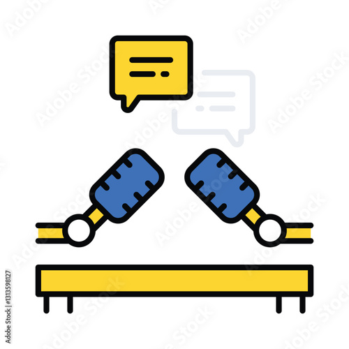 Talkshow interview vector filled outline icon. EPS 10 file
