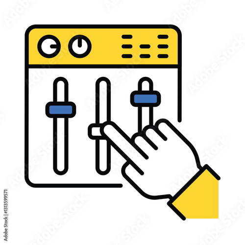 Sound mixing vector filled outline icon. EPS 10 file