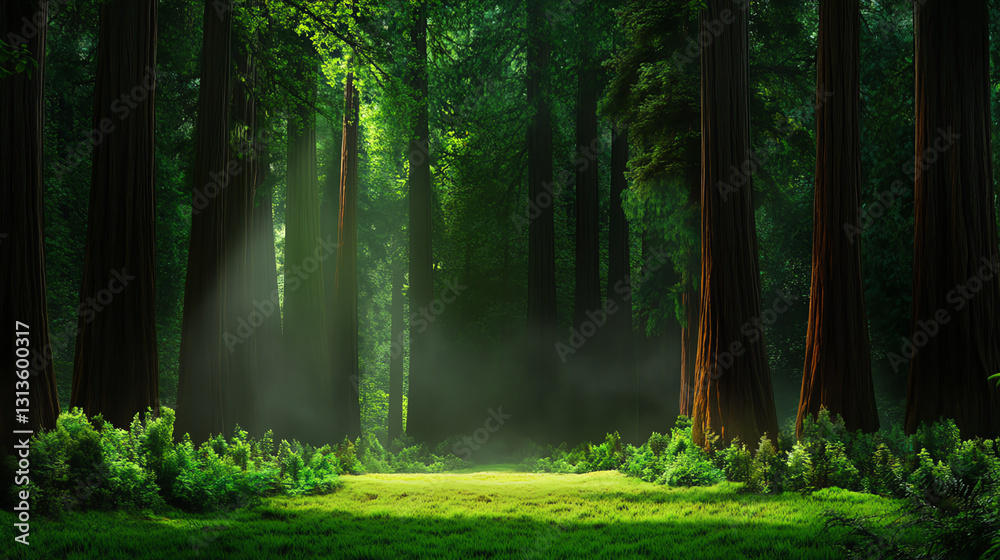 A serene forest scene featuring tall, majestic trees bathed in soft sunlight. The lush greenery and mist create a peaceful atmosphere that invites reflection and tranquility. A serene forest scene featuring tall, majestic trees bathed in soft sunlight. The lush greenery and mist create a peaceful atmosphere that invites reflection and tranquility.