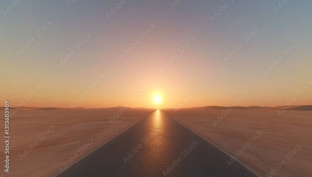 Fototapeta premium Desert Road at Sunset (1)