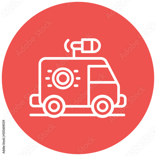 Broadcast Van Vector Icon