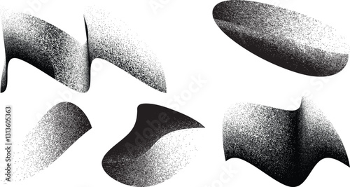 Sprayed black spiral line .Graffiti art design . Noise dispersion grungy wavy logo . Spray effect .Grunge texture . Distressed element . Grange textured vector