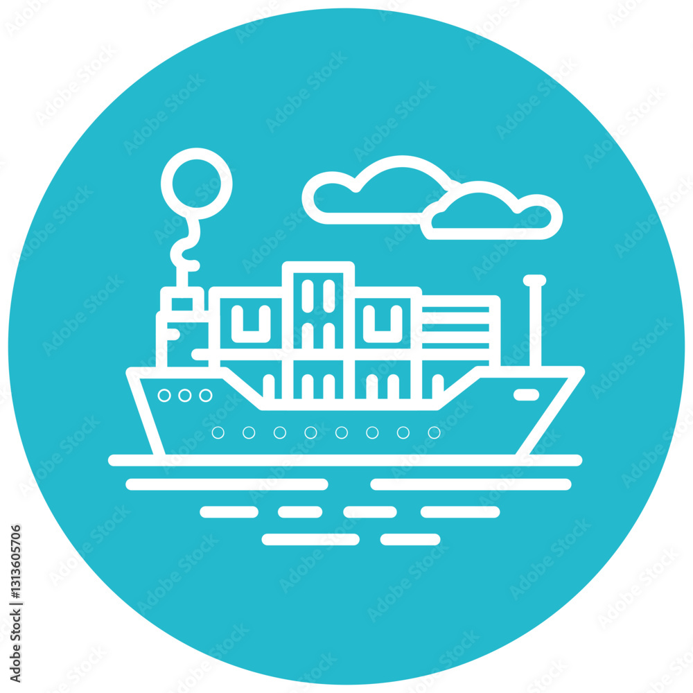 Naklejka premium Cargo Ship Vector Icon