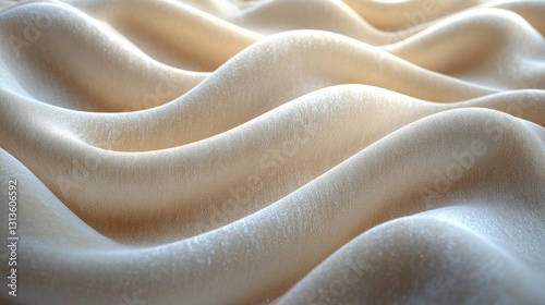 Soft and elegant neutral fabric with delicate wave textures in warm hues. Generative AI