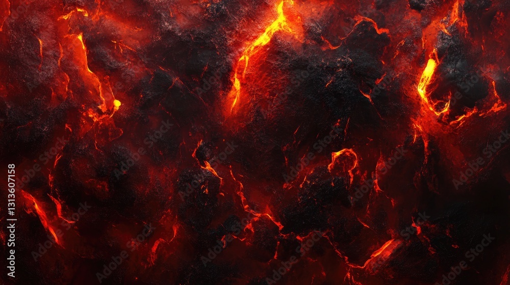 Molten magma erupting and flowing with extreme heat and intensity Molten magma erupting and flowing with extreme heat and intensity