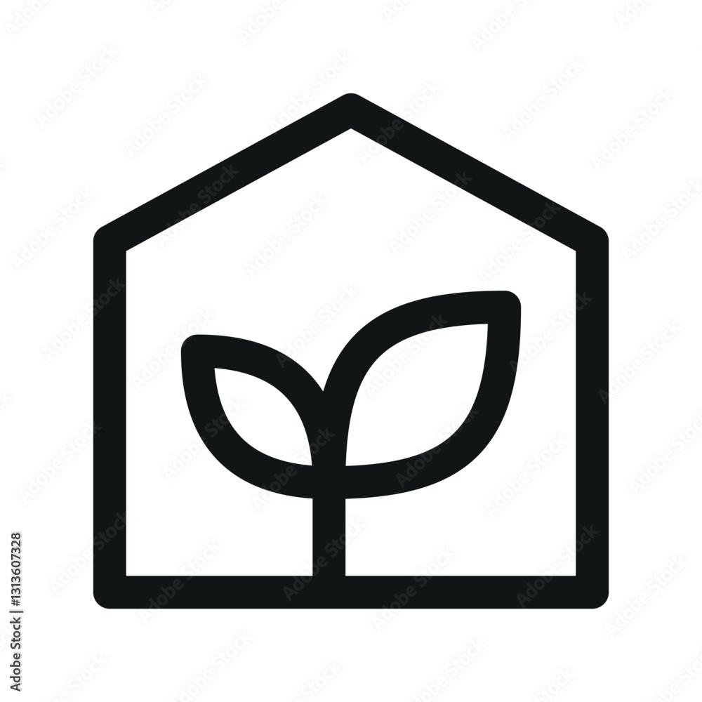 Glasshouse UI icon, hothouse simple line user interface vector symbol Glasshouse UI icon, hothouse simple line user interface vector symbol