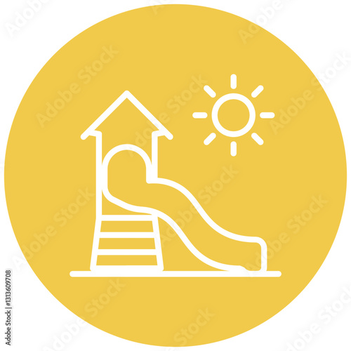 Kiddie Water Slide Vector Icon