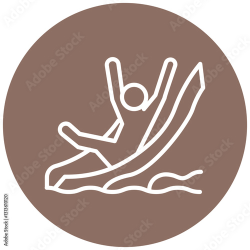 Water Slide Racer Vector Icon