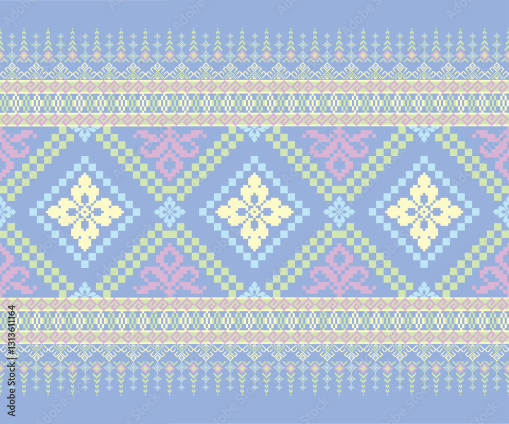 Textile Delight: Capturing the essence of tradition with a symmetrical design of the thai textiles Textile Delight: Capturing the essence of tradition with a symmetrical design of the thai textiles