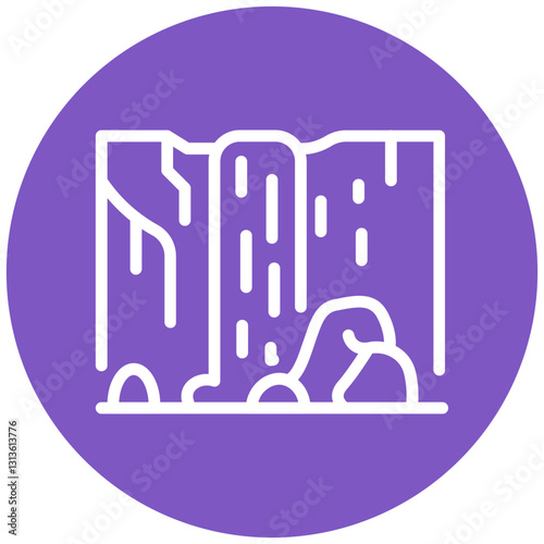Gushing Waterfalls Vector Icon