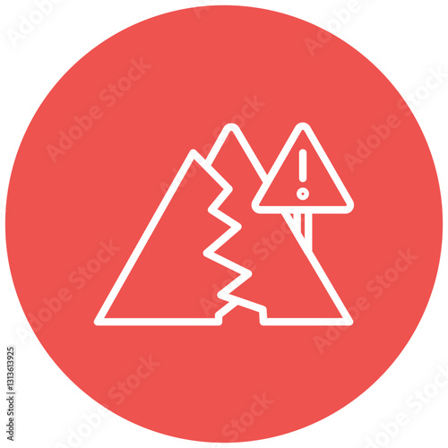 Landslide Alert Vector Icon