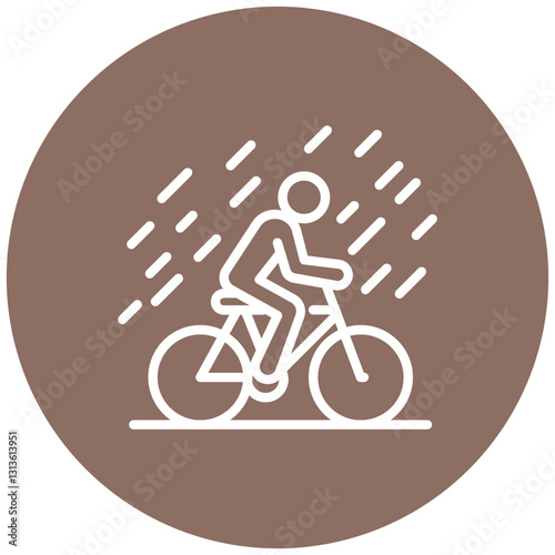 Monsoon Cycling Vector Icon