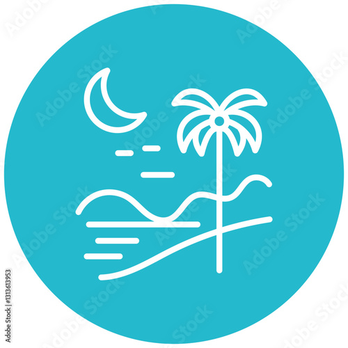 Monsoon Evening Vector Icon