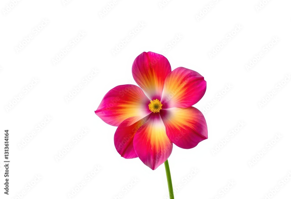 A single, vibrant bloom isolated against a pure white backdrop, close-up, bright A single, vibrant bloom isolated against a pure white backdrop, close-up, bright