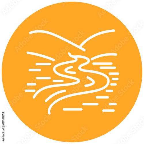 Monsoon Riverscape Vector Icon