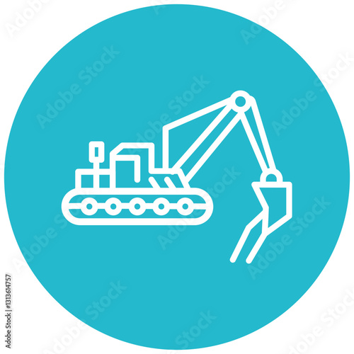 Dredging Vessel Vector Icon