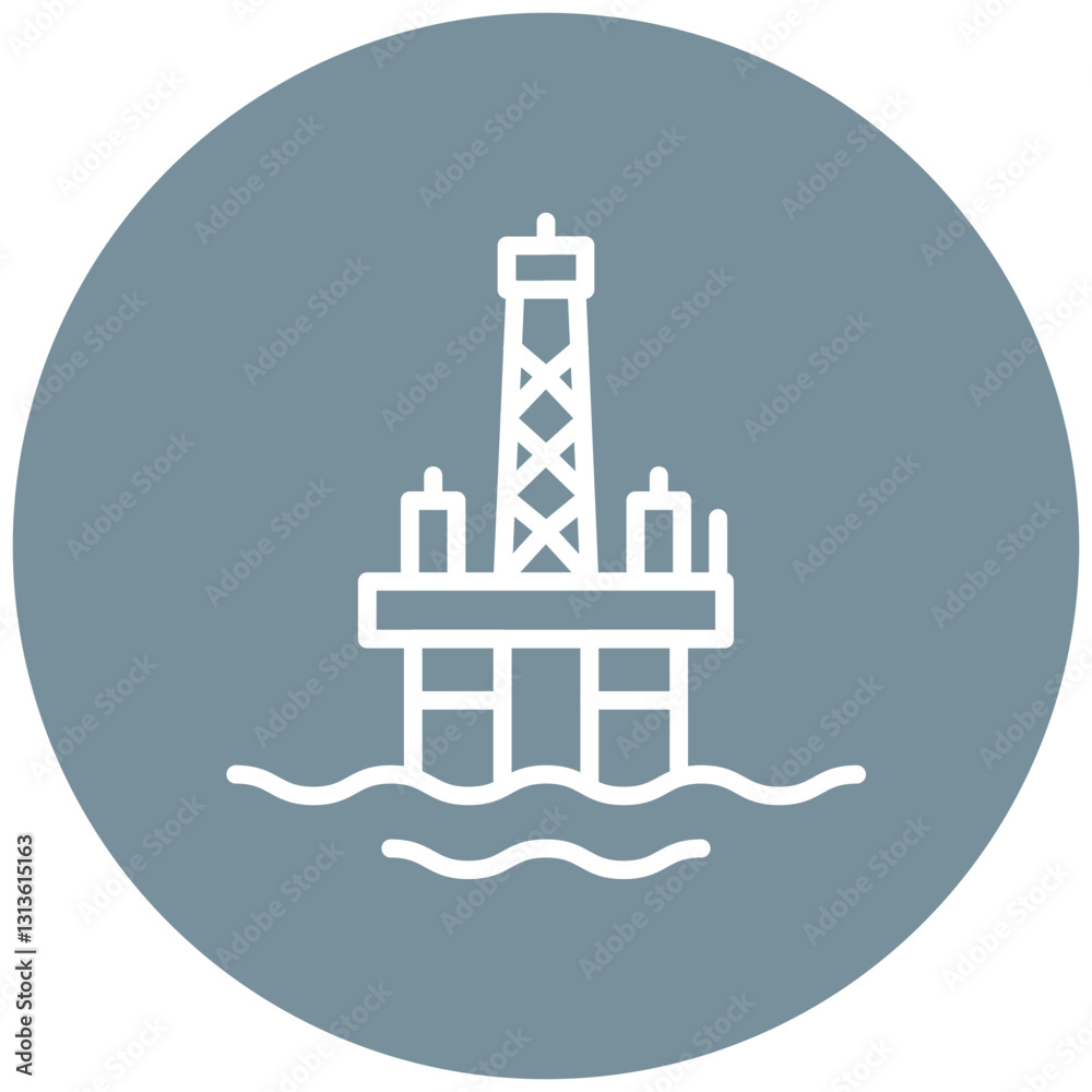 Naklejka premium Offshore Platform Vector Icon