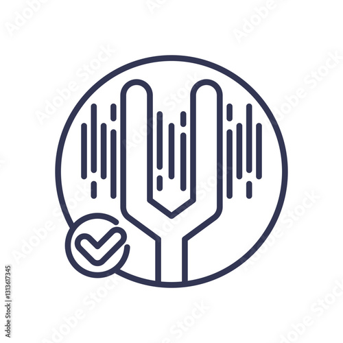 Tuning fork with data bars symbolizes precision and accuracy in data analysis.