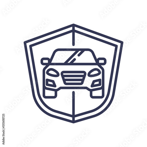 Car inside shield symbolizing vehicle protection and security.